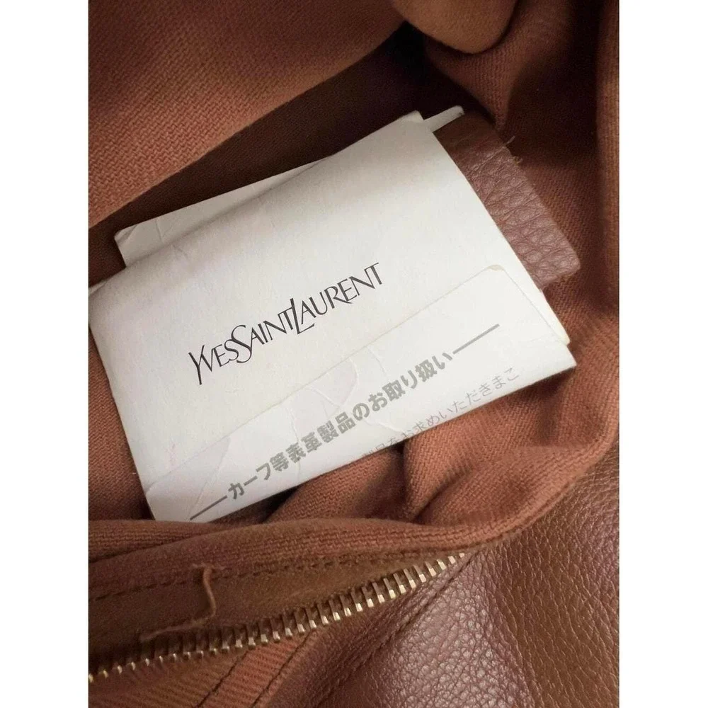 Yves Saint Laurent Muse Two Satchel Tan Leather Gold Hardware Medium